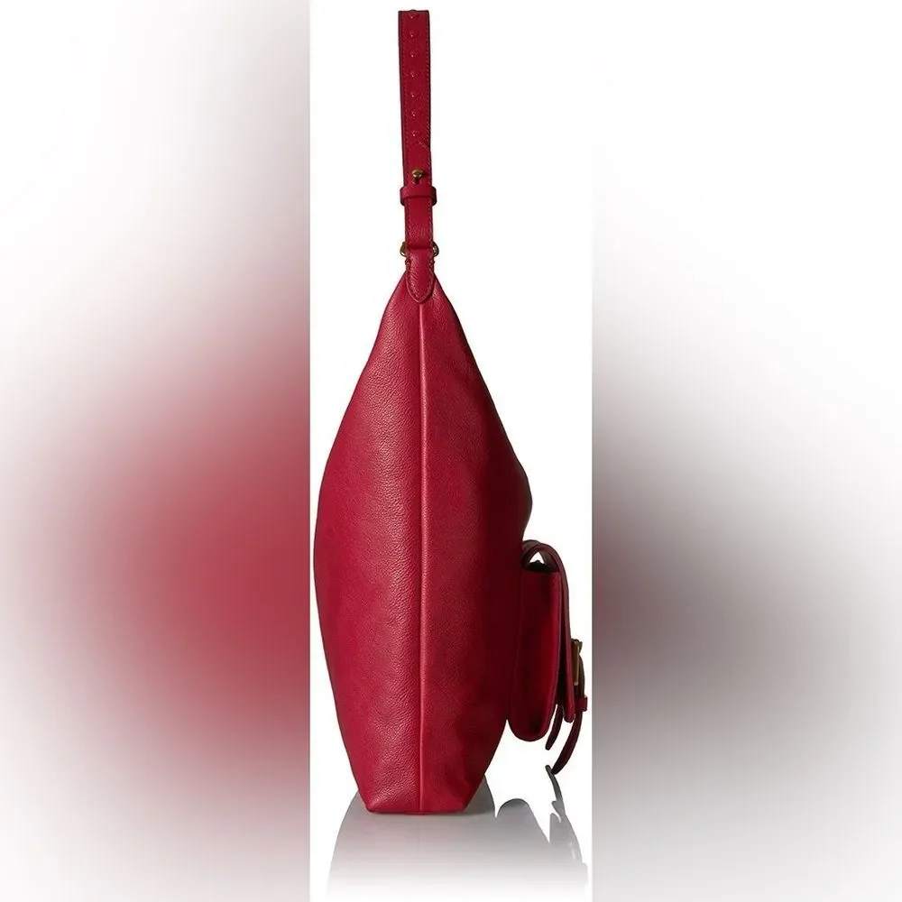 Fossil Women's Cleo Leather Hobo Shoulder Bag in Red Velvet